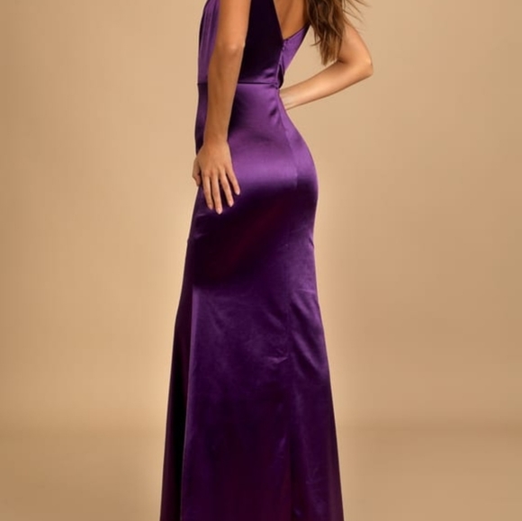 Lulus Satin Maxi Dress - Picture 2 of 6
